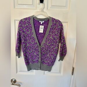 NEW Vintage 90’s Y2K Delia’s Chloe leopard sparkle Cardigan sweater MEDIUM